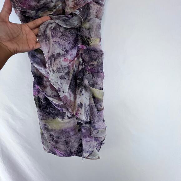 Elizabeth and James Sophie Strapless Silk Mini Dress Multi-Colored Purple Size S - Picture 8 of 8